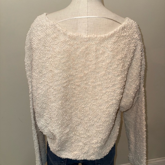 Free People Cream V-Neck Sweater - Picture 5 of 7